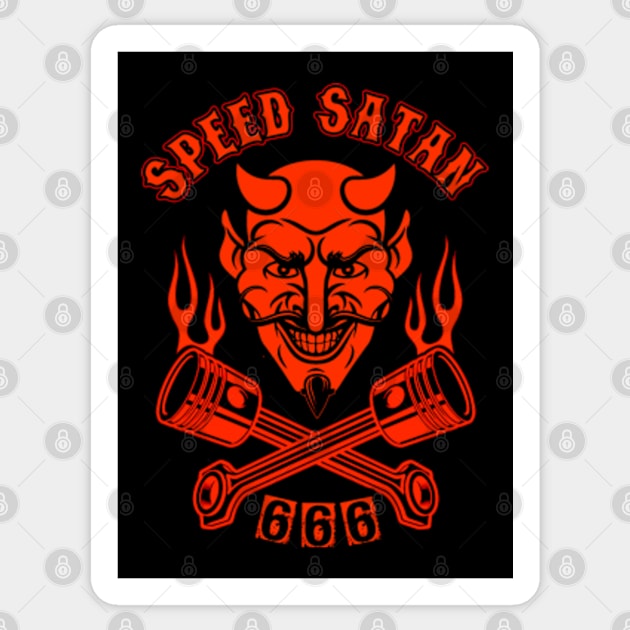 Speed Satan (Colour) Sticker by CosmicAngerDesign